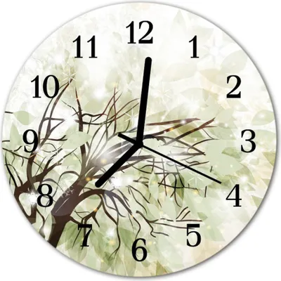 Produktbild von Glasuhr Wanduhr Küchenuhr Echt-Glas 30fi cm Baum grün