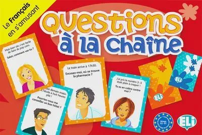 Produktbild von Spiel Questions à la chaîne mit 66 Karten Niveau A2 und 66 Karten Niveau B1