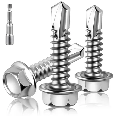 Zdjęcie produktu dla 100 sztuk samogwintujących śrub, 4,8 x 32 mm, stal nierdzewna
