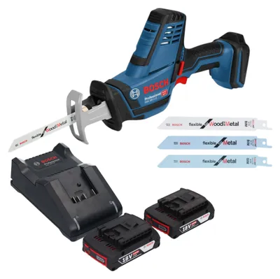 Produktbild von Bosch GSA 18V-LI C Professional Akku Reciprosäge Säbelsäge 18 V + 2x Akku 2,0 Ah + Ladegerät