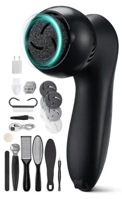 Immagine prodotto di Vulpes Goods, rimuovi-calli elettrico PRO, set di rimuovi-calli professionale, lima per piedi, ricaricabile via USB, impermeabile