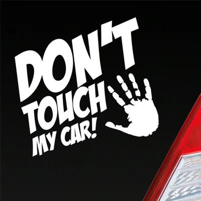 Produktbild von Auto Aufkleber Dont touch my car JDM 10x10 cm Weiss Glanz Sticker Heckscheibenaufkleber