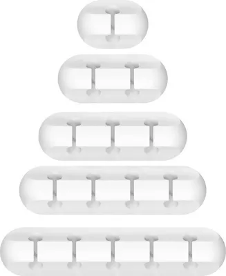 Produktbild von Kabelhalter Clips, 5er-Pack Kabel-Organizer Schreibtisch, Silikon Verstellbarer Kabel-Clip (Weiß)