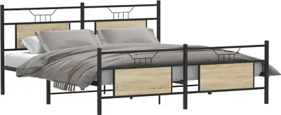 Obrázek produktu pro vidaXL Kovová postel bez matrace Sonoma dub 180x200 cm