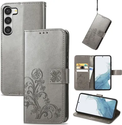 Produktbild von König Design Hülle kompatibel mit Samsung Galaxy A54 5G Kunstleder Handyhülle - Handy Case Grau