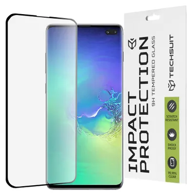 Obrázek produktu pro Techsuit 111D Full Cover / Full Glue Glass / 3D Curved Screen – tvrzené sklo pro Samsung Galaxy S10 Plus – černé