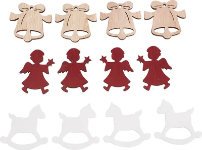 Produktbild von VBS Steuteile Red Angel, 12 Stück, Streudekoration, ideal zum Basteln, Deko