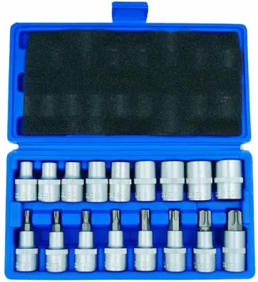 Produktbild von E-TORX-SCHLÜSSELSATZ MIT STECKSCHLÜSSEL 1/2" 19-tlg.