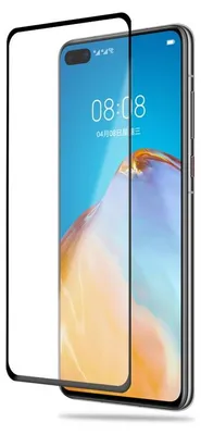 Produktbild von Für Huawei P40 3D Display Full H9 Hart Glas Schwarz Folie Panzer Schutz Cover