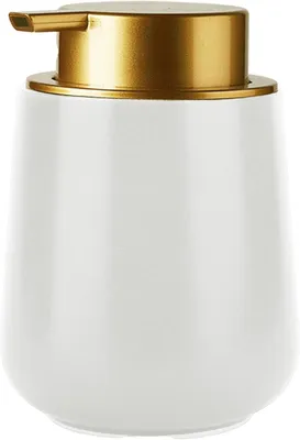 Produktbild von 400-ml-Schaumspender aus Keramik, Schaumpumpe + goldener Deckel, nachfüllbar, für Zuhause/Hotel