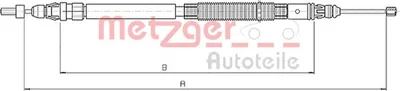 Produktbild von METZGER Handbremsseil Seilzug Feststellbremse für CITROËN C4 Picasso I (UD) Hinten Rechts 10.4664