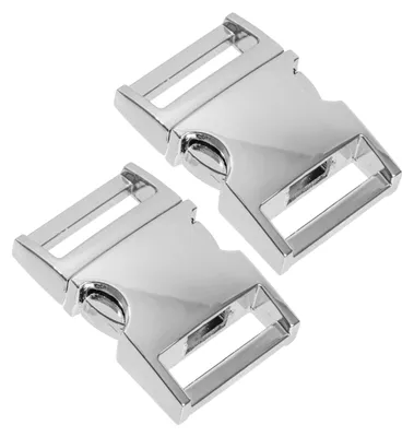 Steckverschlüsse 25 mm, 2 Stück, silber, Zink-Aluminium