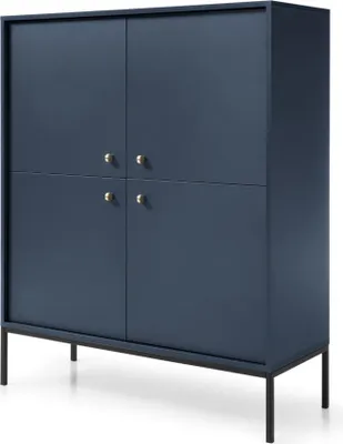 Obrázok produktu pre Komoda MONCTON MK104 - Tmavomodrá - Kovové úchyty - Šírka 104 cm, výška 125 cm, hĺbka 39 cm