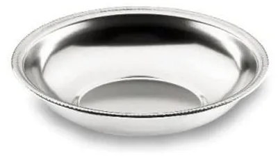 Obst- und Brotbox 20 cm, Edelstahl, silber, rund