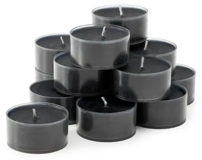 Obrázek produktu pro Značkové svíčky Teelichter, průměr 4 cm, černé, 50 kusů