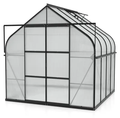 Produktbild von Vitavia Gewächshaus "Dione 6700" inkl. Stahlfundamentrahmen schwarz 6,7 m² 4 mm HKP