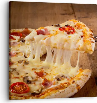 Produktbild von Bild auf Leinwand - Leinwandbild - Pizza Käse Tomaten - 30x30cm - Wand Bild - Wanddeko - Wandbilder - Leinwanddruck - Bilder - Kunstdruck - Wanddekoration - Leinwand bilder - Wandkunst - AC30x30-3784