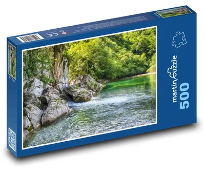 Produktbild von Puzzle 500 Fluss im Wald - Natur, Bäume - martinpuzzle