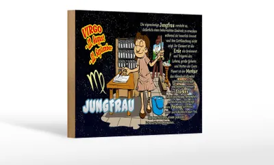 Produktbild von Holzschild Sternzeichen 18x12cm Jungfrau Planet Merkur