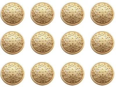 Zdjęcie produktu dla 30 sztuk metalowych guzików w stylu vintage ze stali do marynarek, koszul i spodni – okrągłe guziki do szycia do projektów rękodzielniczych, 25 mm (złote)