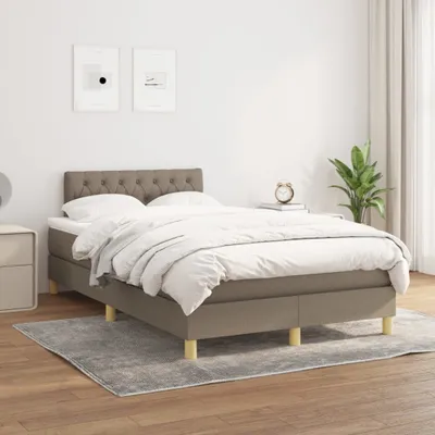 Produktbild von The Living Store Boxspringbett mit Matratze Taupe 120x200 cm Stoff