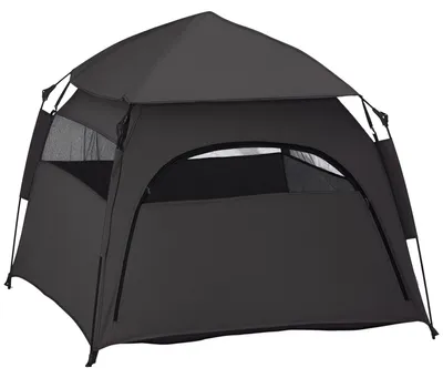 Immagine prodotto di Tenda per cani - Casetta per cani - Tenda per animali - Cuccia pieghevole per cani - Gabbia da esterno - Colore: nero - Resistente alle intemperie