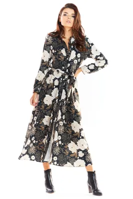 Immagine prodotto di Awama Abito donna a fiori Lundry A324 marrone L