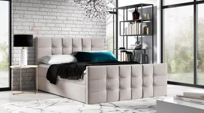 Obrázek produktu pro Čalouněná boxspringová postel IVANA 1 LUX - 200x220, béžová + topper