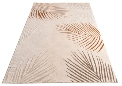 Produktbild von Paco Home Teppich Wohnzimmer Kurzflor Waschbar Palmen Muster Blätter Florales Design 3D 200x290 cm
