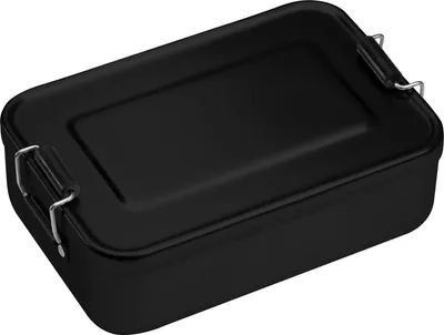 Produktbild von Brotzeitdose aus Aluminium / Lunchbox / Brotdose / Farbe: schwarz