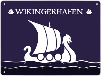 Produktbild von Wikingerhafen Metallschild XL in 21x28 cm mit Drachenboot Motiv