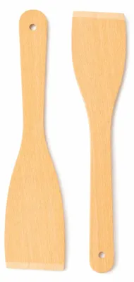 Produktbild von 2 x Buchenholzspatel – 30 cm Holzspatel – Küchenspatel für beschichtete Pfannen – Kochspatel aus Naturholz