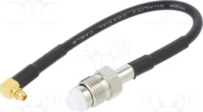 Obrázok produktu pre 1x Kábel, mäkký, konektor "M" priamy, uhlový, dĺžka 100 mm, koaxiálny kábel