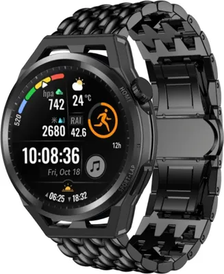 Produktbild von Strap-it Huawei Watch GT Drachenarmband Stahl (Schwarz)