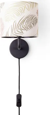 Produktbild von Tischlampe Schreibtischlampe Wandlampe Stoff Nachttisch E14 Blumen Jungle Deko