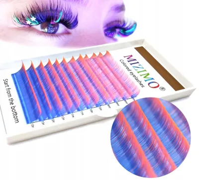 Produktbild von Farbige Wimpern 8-13mm D, BLAU-ORANGE