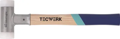 Image de Marteau à frapper en douceur, longueur 420 mm, tête 60 mm, en hickory résistant aux chocs, nylon dur blanc