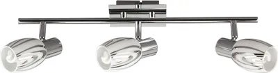 Immagine prodotto di Lampada da parete e da soffitto moderna cromata con tre paralumi in vetro brindle per soggiorno camera da letto 3xE14 9W PANTERKA Struhm