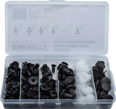 Image de Kit de clips et de goupilles pour voiture 100 pièces avec outil de montage