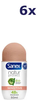 Produktbild von 6x Sanex Deo Roll-on – 50 ml – Natur Protect Sensitive