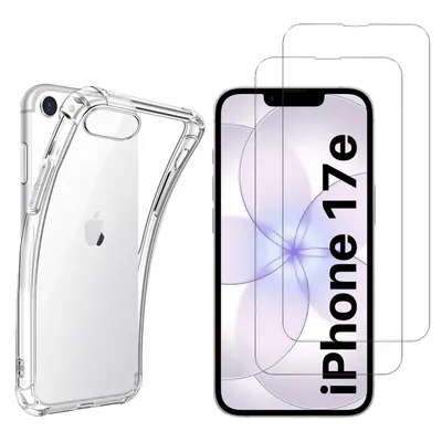 Produktbild von Stoßfeste Hülle für iPhone 17e und 2 Displayschutzfolien aus gehärtetem Glas Phonillico®