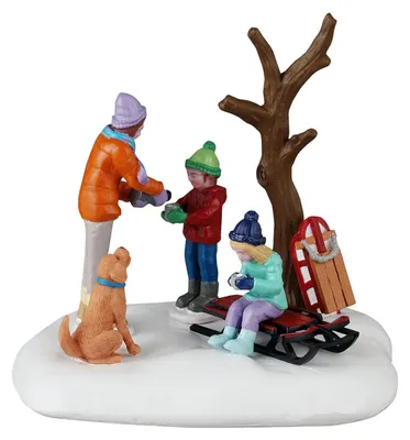 Produktbild von LEMAX Weihnachtsfigur 'Cocoa Time' Szene: Dorfbewohner genießen Kakao, 9x10x8 cm