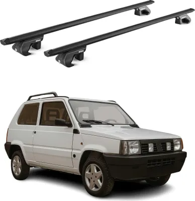 Image de Barres de toit transversales pour Fiat Panda I 1999-2003 3 P Alu Noir 2x ABE