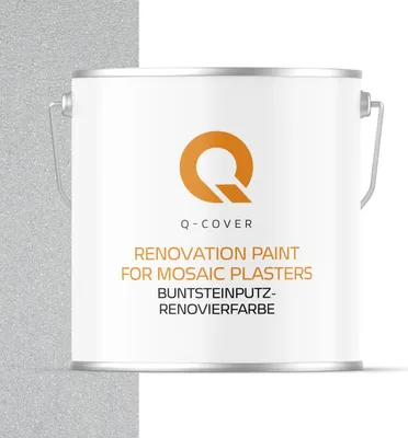 Produktbild von Q-COVER BUNTSTEINPUTZ-RENOVIERFARBE Telegrau RAL 7047 5L – UV- & Witterungsschutz, wasserabweisend, für Innen & Außen