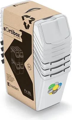 Produktbild von Prosperplast Mülltrenner SORTIERBOX 4er Set Hellgrau