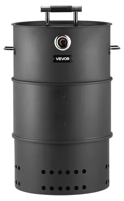 Obrázok produktu pre VEVOR údiaca rúra, 470 mm, gril na drevené uhlie, údiaci gril, BBQ údiareň, oceľový gril s povrchovou úpravou, 2 grilovacie rošty, 1 závesná tyč, 6 háčikov a teplomer, ideálne na párty, záhradu a terasu