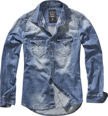 Produktbild von Brandit Riley Denim Langarm-Shirt Größe S Farbe Denim/Blau