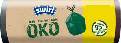 Image de swirl Sacs poubelle écologiques avec cordon de serrage vert 20 litres 18 sacs
