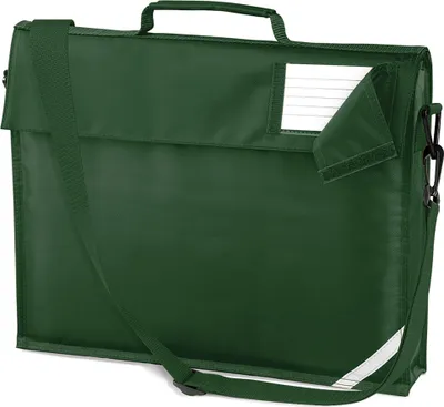 Produktbild von Quadra Jugend Büchertasche mit Schulterriemen (5 Liter) BC754 (Einheitsgröße) (Flaschengrün)