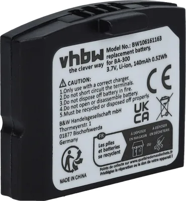 Produktbild von vhbw Akku kompatibel mit Sennheiser Set 900 Wireless Headset Kopfhörer (140 mAh, 3,7 V, Li-Polymer)